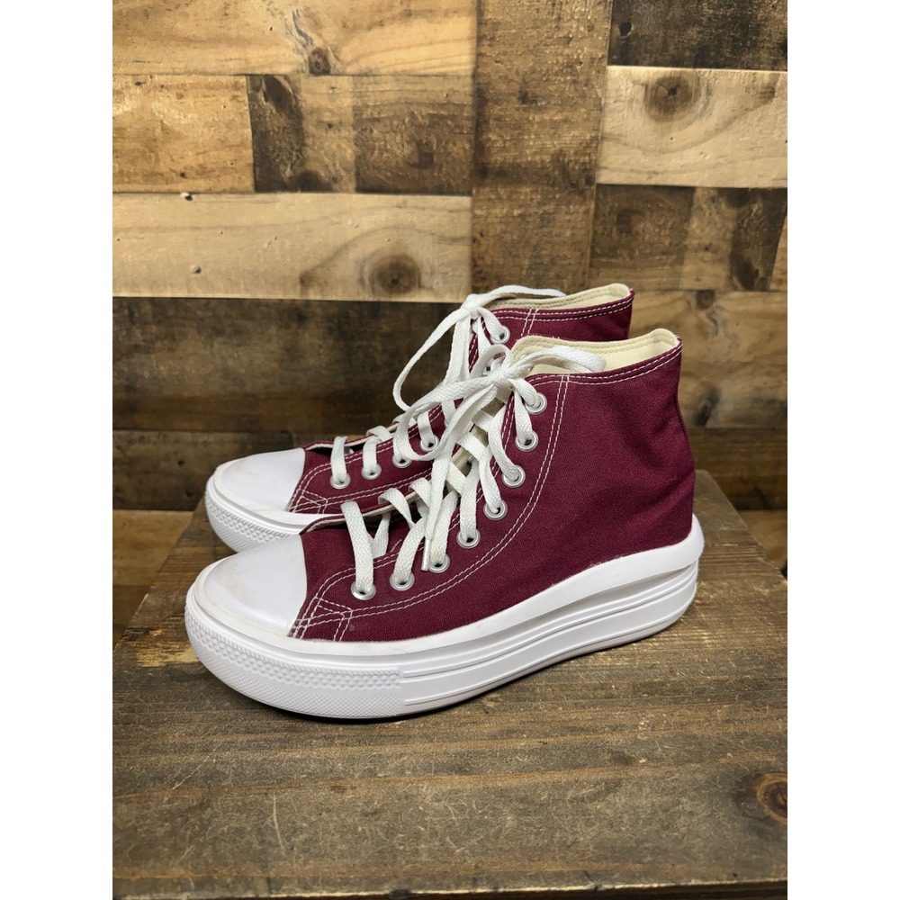 Converse Chuck Taylor All Star Move High Top Burgundy Maroon Platform size 7.5